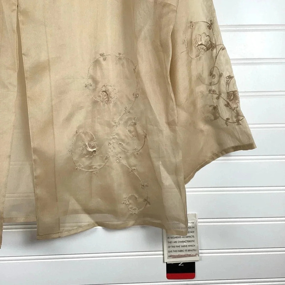 David Warren New York  NWT SILK Floral Blazer Jacket SHEER Embroidered Size 12 - Picture 4 of 7